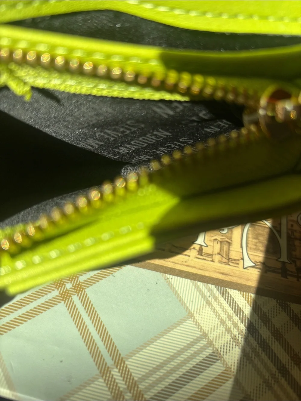 SM Embossed Lime Green Quilted Wallet NWOT